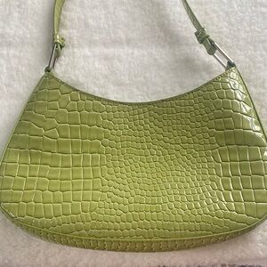 Urban Outfitters Lime Crocodile-Embossed Shoulder Bag